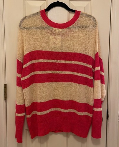 Kori Pink Striped Dare To Dream Sweater Size Small NEW - Picture 2 of 4