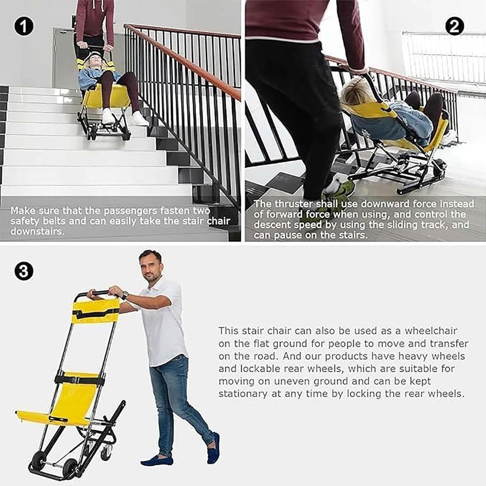 Portable Manual Stair Lifting Climbing Wheelchair Stair Lift Chair Elevator - image 4 of 4