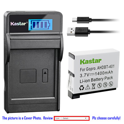 Kastar Battery LCD Charger for GoPro AHDBT-401 GoPro AHBBP-401 GoPro HERO4 Black