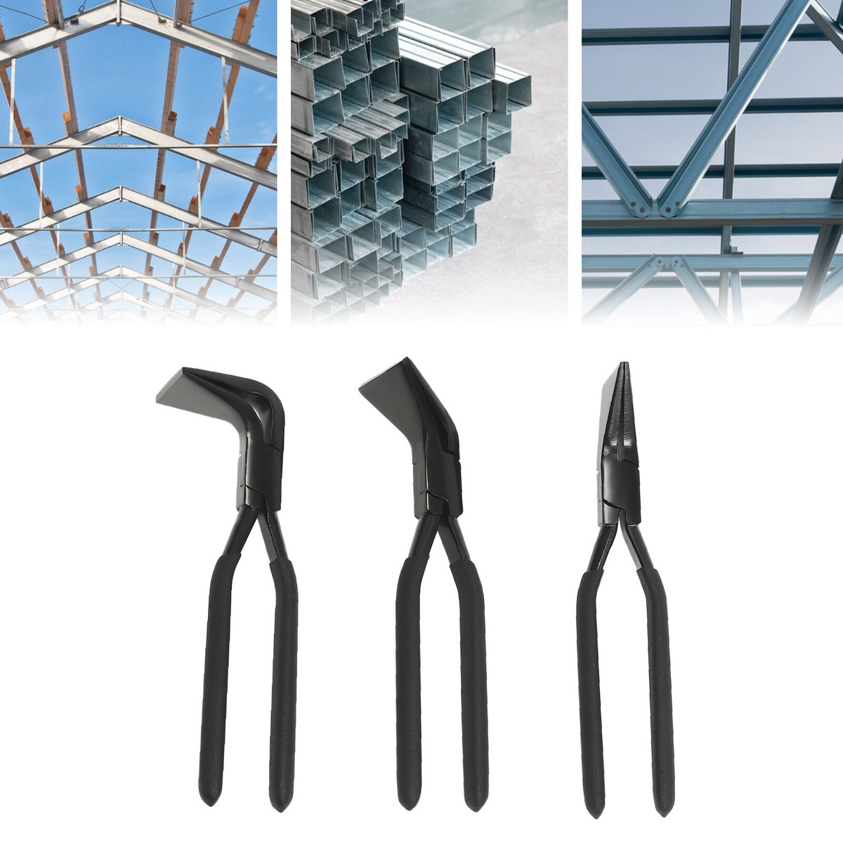 3-Pieces Straight & 45° & 90° Hand Seamers Sheet Metal Tool Non