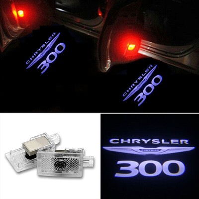 2Pcs White LED Door Ghost Logo Projector Puddle Light For Chrysler 300 2005-2020