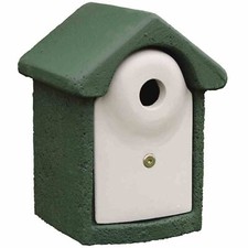 Nichoir Ø 32mm, Vert Béton de Bois Oiseaux 30cm, pour Nombreux Vogelarten Neuf