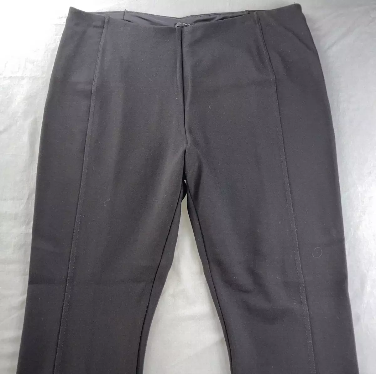 Tahari Pull On Knit Trouser Pants w. Tummy Control. Black, Women's Size XL.  GUC!