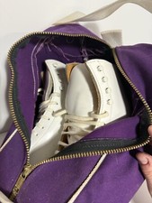 Vintage REDWING Riedell Ice Skates Size 7, Steel Blades White; Great Quality 