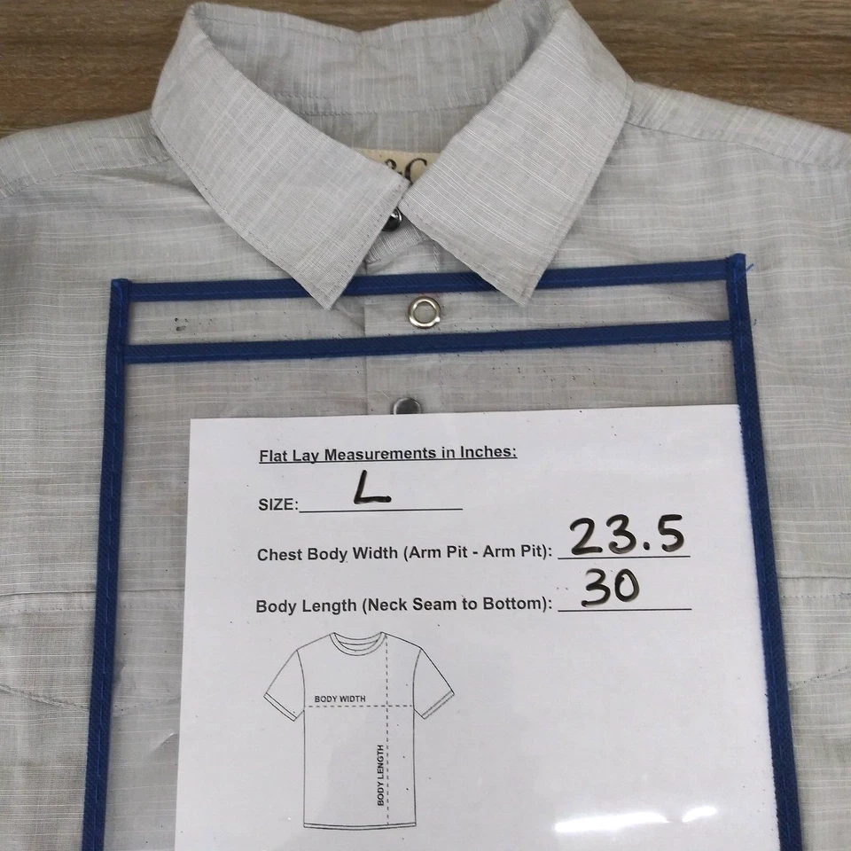 Camisa de vestir PD&C para hombre grande gris claro manga larga abotonada Foto 2 de 4