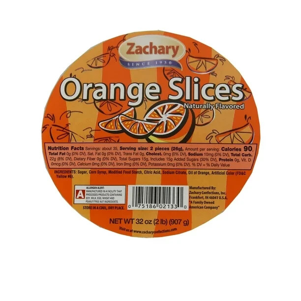 Zachary Orange Slices Jelly Candy, 32 oz. Tub eBay