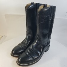 Vintage Tony Lama Black Leather Western Cowgirl Boots Size 5.5c Style 7501