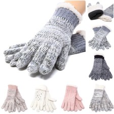 Womens Winter Snow Wool Gloves Sleeve Warmer Warm Thick Knit Thermal Insulated
