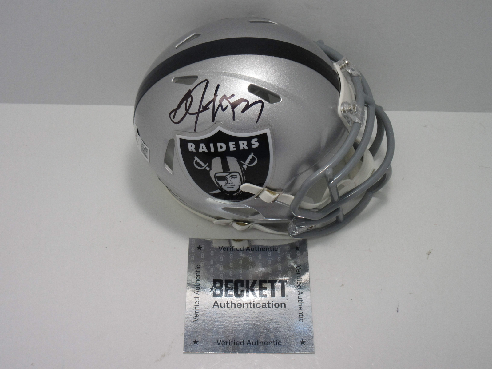 BO JACKSON SIGNED LA OAKLAND RAIDERS Riddell MINI HELMET KC Royals BAS 