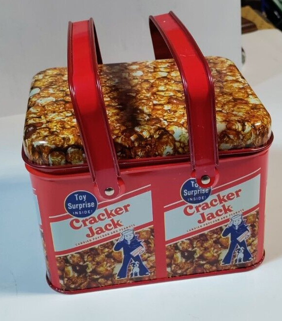 Vintage Cracker Jack Square Metal Box With Handles | eBay