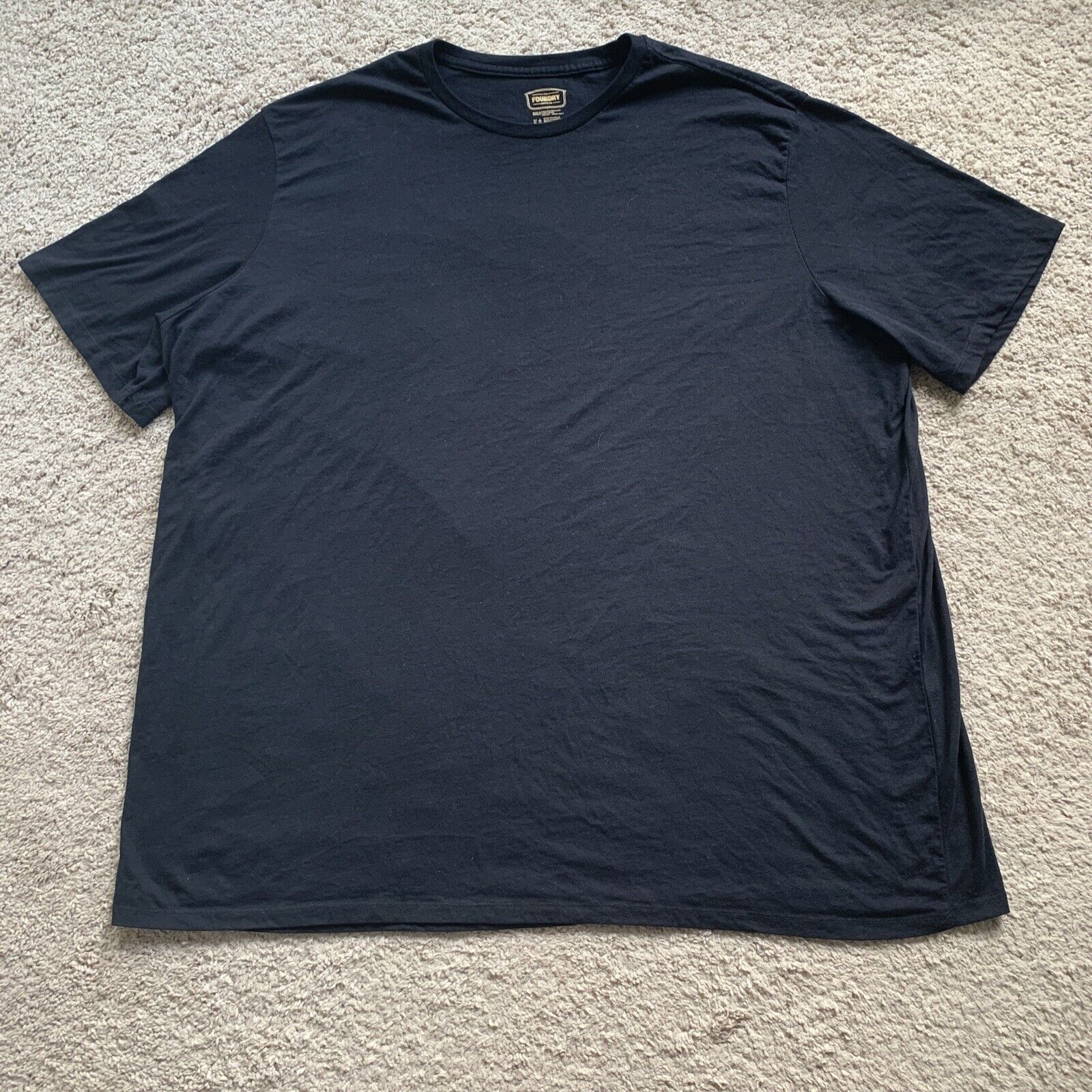The Foundry T-Shirt Men's 5XLT Tall Black Short Sleeve Cotton Poly Blend  1613