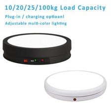 15/20/22/30/45cm Turntable LED Light W/Multi Color Rotating Display Platform New