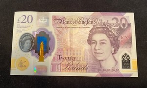 Great Britain UK British 20 Pound polymer banknote Queen Elizabeth II 2018 Gift