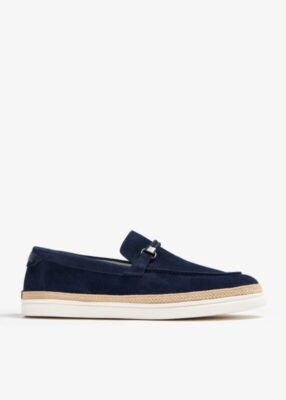 Herren Halbschuh mit Klemme Barrett aus blauem Wildleder, F.do Gummi Art PIAN-12891.6