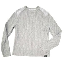 Grey Ribbed Tactical Sweater Mens Medium Outdoor Pullover Military Nautical