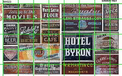 NH023 DAVE'S DECALS 1/2 Set N SCALE GHOST SIGNS DRY GOODS BEER CAFE SODAS & MORE