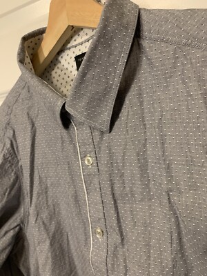 7 Diamonds Mens Size XL Cotton Button Up Made Well Shirt Artsy Whimsigoth Gray