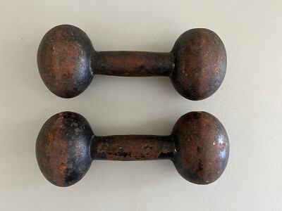 Haltère Antique Fonte 50 Lbs - Globe Head - Strongman - Pièce De Collection USA