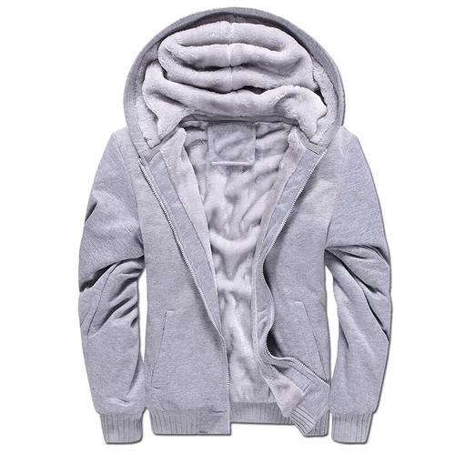 Men's Fleece Hoodie Warm Full Zip Sherpa Lined Hooded Sweatshirt Winter Jacket - Picture 7 of 18