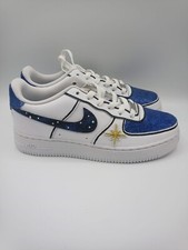 Size 5.5 "Custom Mens" New with box - Nike Air Force One 'White/Blue' 314192-117