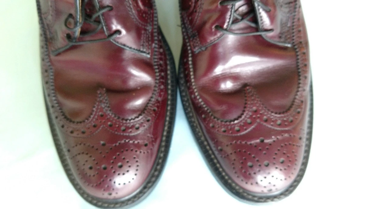 Men s 9C Wingfoot by Goodyear burgundy wingtips leather dress shoes lace up