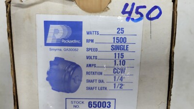 PACKARD 65003 MOTOR  115V  25W 1.10 A CCW ROTATION 1500 RPM