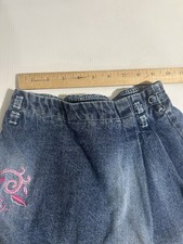Vintage Rare Kids Denim Barbie Skort Size 6 Y2K Pink 2000s