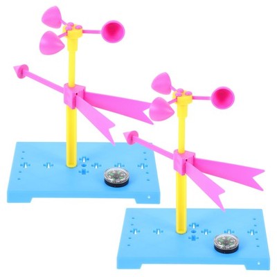 2 Sets DIY handgemachtes Anemometer Windfahne Windmessspielzeug für Kinder