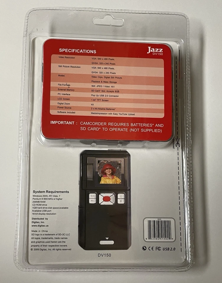 Jazz DV150 Digital Camcorder 2009 Video Recorder Camcorder USB Flip Screen - Image 4 of 4