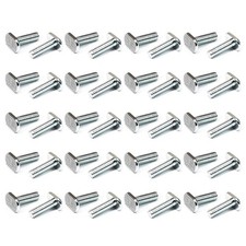 POWERTEC 5/16"-18 T Track Bolts - 40 Pack, 1 Inch Long x 1", silver 