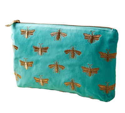 Elizabeth Scarlett x Fortnum Mason Embroidered Velvet Pouch & Dust 