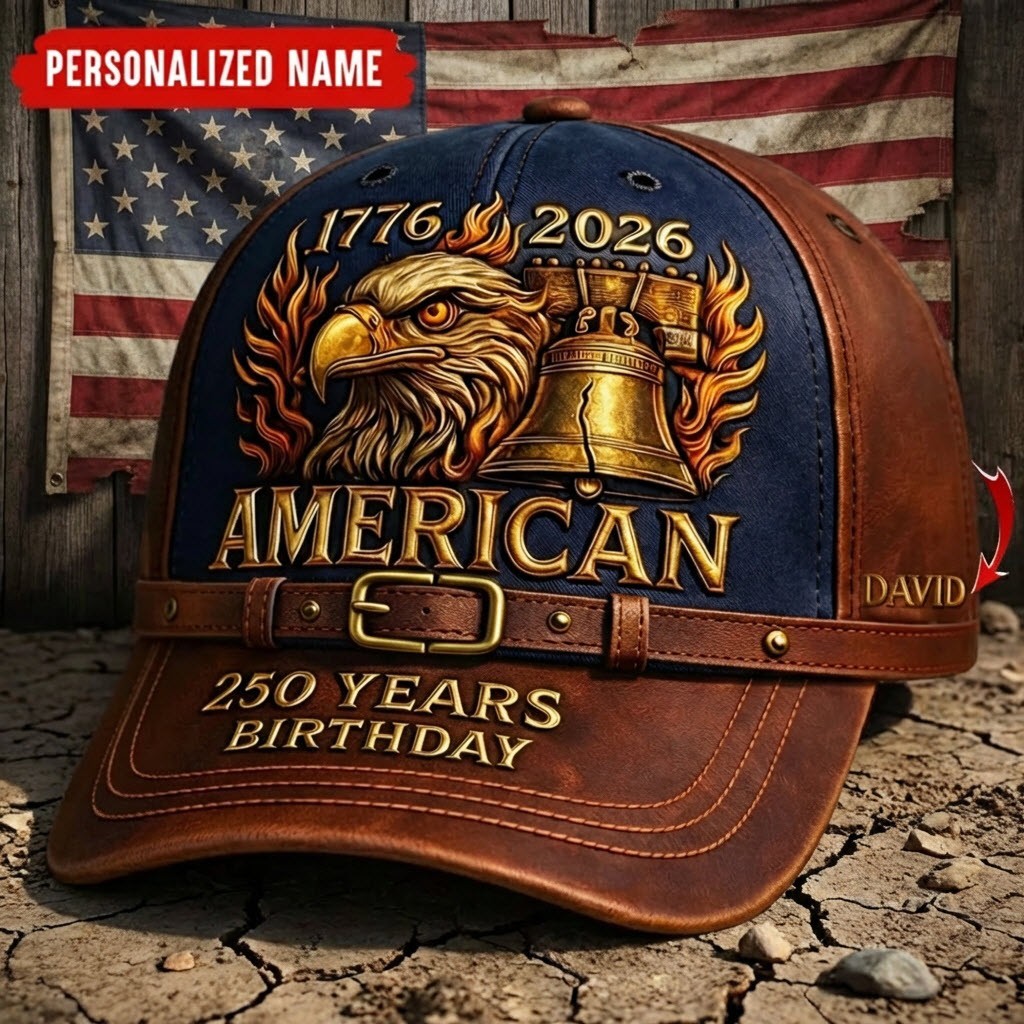 USA 250th Anniversary Hat Patriotic Eagle Liberty Bell 1776–2026 Custom ...