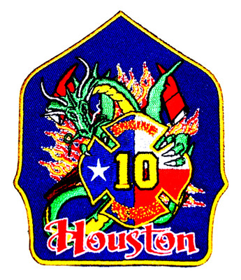 HOUSTON   ENGINE 10 GREEN DRAGON - TEXAS TX Fire Patch EMS Rescue Public Safety 