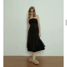 Overdue Flare Dress Tube Top Organza Wedding Dress