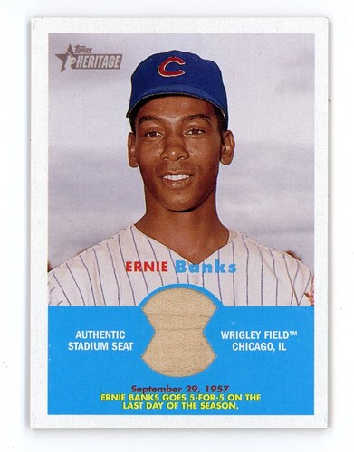 2006 Topps Heritage #FR-EB Ernie Banks Flashback Relic Authentic Stadium Seat