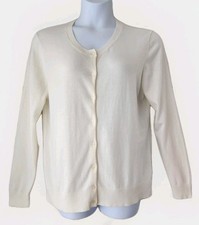 Gap Classic Cardigan Sweater XXL Ivory White Button Up Soft Cotton New Tags
