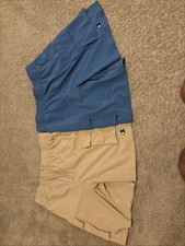 Champion Shorts Mens Large Sz M Lot of 2 Blue Khaki Tan Pockets Draw String