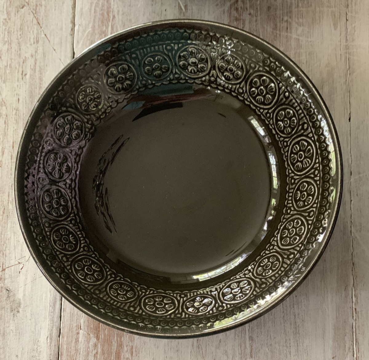 4 Vtg 60s Laveno Diamondstone Green Daisy Margherita MCM Dessert Bowls A. Campi