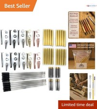 Wood Turning Pen Kit Slimline 10 Pack Brass Finishes Twist Craft Gift
