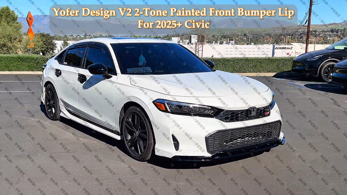 For 2025-2026 Honda Civic Yofer V2 Pearl White 2-Tone Front Bumper