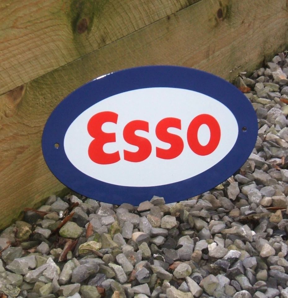 Enamel Sign Esso - Original 1970's Rare Sign by Garnier - Like Shell BP Castrol - Image 3 of 4