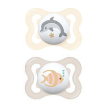 Air Baby Pacifier, for Sensitive Skin, Sterilizer Case, 2 Pack, 0-6 Months, Unis