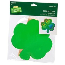 Shamrock Scratch Art Craft Kit for St. Patrick's Day, Sunday School, VBS,