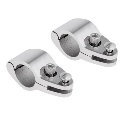 2 Stück Boot Edelstahl Φ 25/22mm Rohrklemme Rohrschelle für Bimini-Top Neu