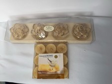 Vintage Colonial Vanilla Spice Tealights & Ganz Gold Rose Floating Candles 13pc