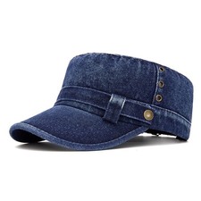 Unisex Denim Flat Baseball Cap Breathable Outdoor Sun Hat Military Style Hat New
