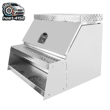 Aluminum Side Mount Semi Truck Tool Box Saddle Step Open Wide Lid 25x28x30"