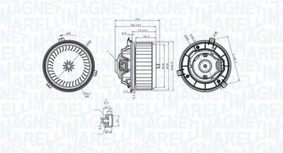 MAGNETI MARELLI Innenraumgebläse 069412363010 12V 285W 150mm für OPEL MOKKA J13