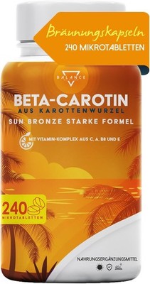 BETA CAROTIN - 240 TABLETTEN (8 monate) | Bräunungskapseln | Carotin Kapseln