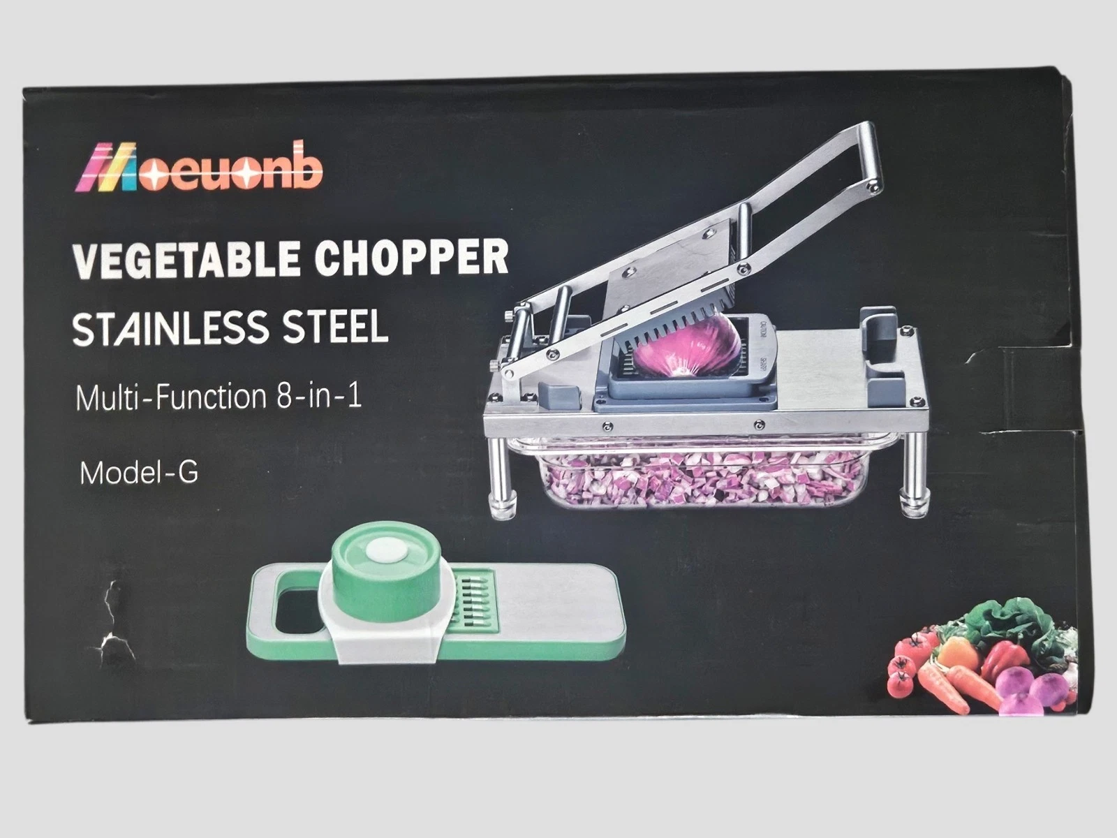 Moeuonb All-in-1 Vegetable Chopper – 8 Blade Mandoline Slicer (NEW in Box)
Opens in a new window or